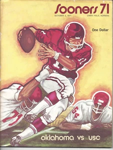 1971 10/2 football program USC Trojans Oklahoma Sooners Lynn Swann VG - Picture 1 of 1