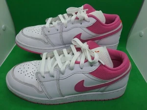 Nike Air Jordan 1 DR9498-168Low GS White Pinksicle Safety Orange Shoes Size 7Y - Picture 1 of 8