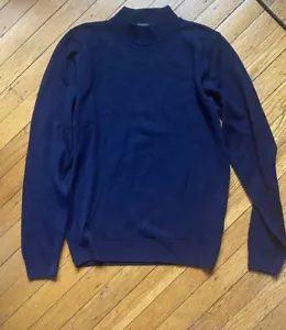 EQUORIAN Heritage Sweater Pure New Lambswool Woolmark Small 10/12 Pullover Navy - Picture 1 of 4