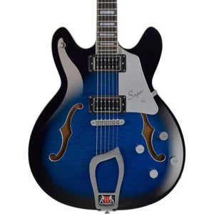 Hagstrom Super Viking Flame Maple Electric Guitar Dark Baltic Sea - Picture 1 of 12