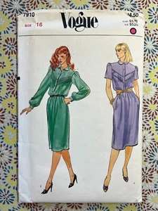 Patron couture Vogue 7910 robe miss taille 16 FF NON COUPÉE - Photo 1/2
