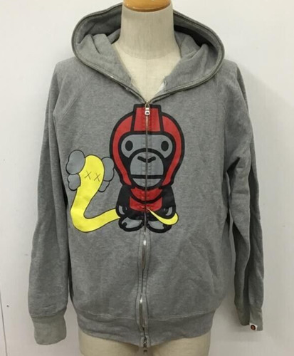 A BATHING APE (BAPE) Felpa con cappuccio e zip intera BAPE × Kaws Milo Bendy grigia A Bathing Ape NOGO JP asiatica taglia M