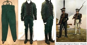 Russische Rettungsschwimmer Jaeger Film Requisite Kostüm Napoleonischer Krieg grüne Uniform Hose - Bild 1 von 15