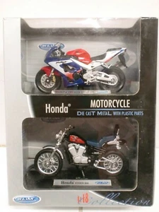 WELLY 1/18 - SET 2 MOTO HONDA CBR 900RR + HONDA STEED 600 - Foto 1 di 1