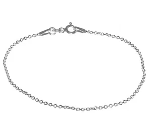 925 ECHT SILBER RHODINIERT *** Feine Armkette Armband 18 cm, Ankerkette - Picture 1 of 3