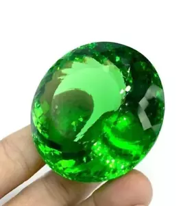 Green Color 2000 Ct Certified Huge Topaz Round Cut Brazilian Natural Gemstone - Picture 1 of 4
