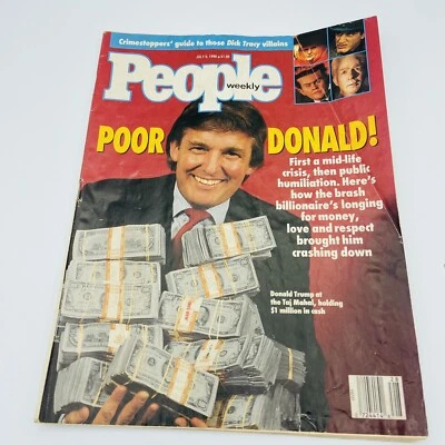 Donald trump People Magazine July 9 1990  Poor Donald ! Dick Tracy Villains Vtg - Image 1 of 4