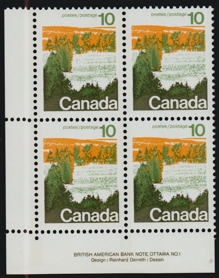 Canada 1972 SC# 594i LL - Landscape Definitive  Plate Block 1 M-NH Lot # 407 - Image 1 of 1
