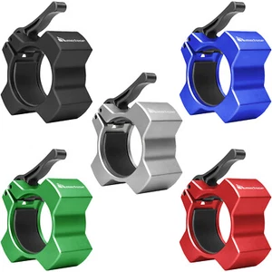 METEOR 50mm Aluminium Quick-Release Olympic Barbell Collars Clips Clamps - Picture 1 of 40