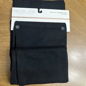 Sciarpa in cashmere rachel zoe 100% 2 strati con centinaia di strass 79"" X 23,5"" NERA - Foto 1 di 8