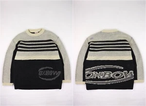 Suéter Oxbow Años 90 Vintage Gráficos Bordados Gris Mezcla Lana Talla M - Imagen 1 de 17