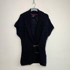 Tommy Hilfiger Women Jumper Cardigan Short Sleeve Black Size M