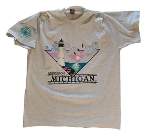 1996 State Bowling T-Shirt Women XL Muskegon Michigan USA Gray Short Sleeve M - Picture 1 of 9