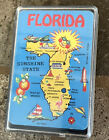 Vintage Miniature Map Deck of Florida Playing Cards With Plastic Case Game