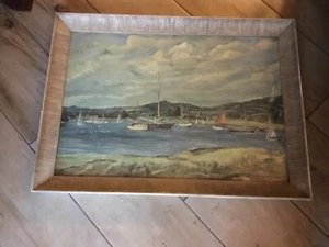 Ronald Ossory Dunlop RA Medici Print Sailing Boats at Itchenor Sussex c 1930 - Picture 1 of 10