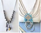 Vintage Lot Of 2 Sterling Silver Native American Designer Necklaces