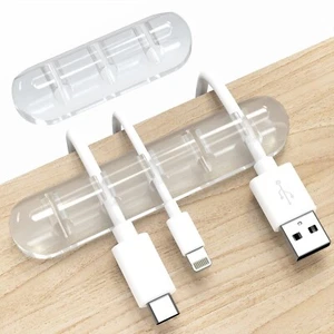 Cord Organizer Clear Cable Clips 2 Packs USB Holder for Desk Home Office - Picture 1 of 7