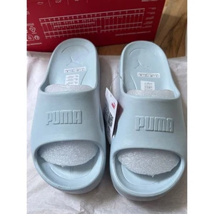 New Puma Shibusa Women's 9 Platform Slides light Blue Slip on Sandals Sporty - Picture 1 of 8