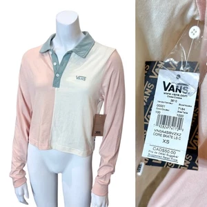 CAMISA VANS CORE SKATE RUGBY XS Camisa para mujer Top corto Cuello polo Mangas largas - Imagen 1 de 6