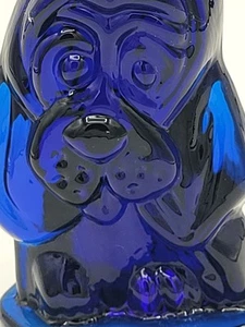 VIKING GLASS BLUE BLUENIQUE DOG PAPERWEIGHT FIGURINE ๐ - Picture 1 of 7