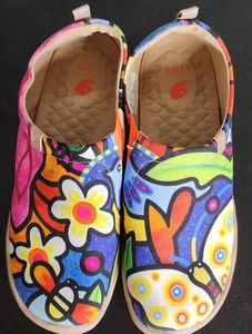 UIN Womens Slip On Shoes Secret Garden Canvas Loafer Comfort Washable Bionic 8.5 - Picture 1 of 10