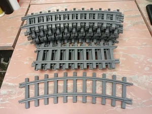 15 Pc Lot New Bright Gray Plastic Train Tracks Replacement Curves #1,2 Str #2,5 - Picture 1 of 5