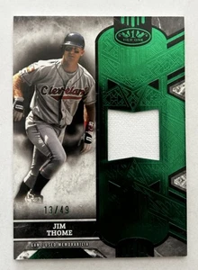 2025 Topps Tier One Legend Relics Jim Thome /49 Green Foil Cleveland - Foto 1 di 2