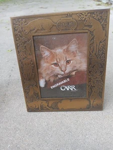 Vintage Brass Cat Engravable Photo Frame By Me CARR & Co. NEW - Picture 1 of 6