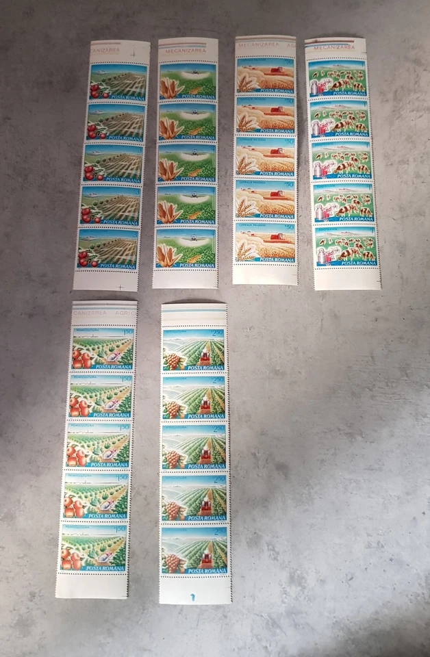 RUMANÍA-VERDURAS Y CEREALES Y VITICULTURA-EN BLOQUES DE 5 MNH Foto 1 de 1