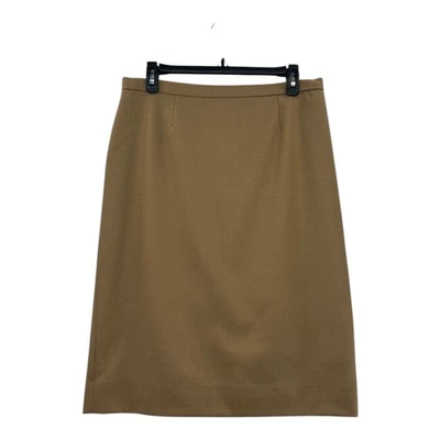 Falda lápiz para mujer Bloomingdales color camel tostado hasta la rodilla talla 12 mezcla de lana Foto 1 de 4