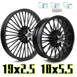 19x2.5 18X5.5 Fat Spoke Wheels for Harley Dyna Street Bob Low Rider FXDL 08-17 - Bild 1 von 12