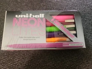 Uni Ball Neon Lites 60100 UB-105 extra fine Japan Assorted Colors 11 Pack - Picture 1 of 3