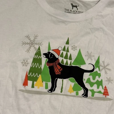 Черная собака классическая коллекция рождественский виноградник с длинным рукавом Martha's размер M - Изображение 1 из 4