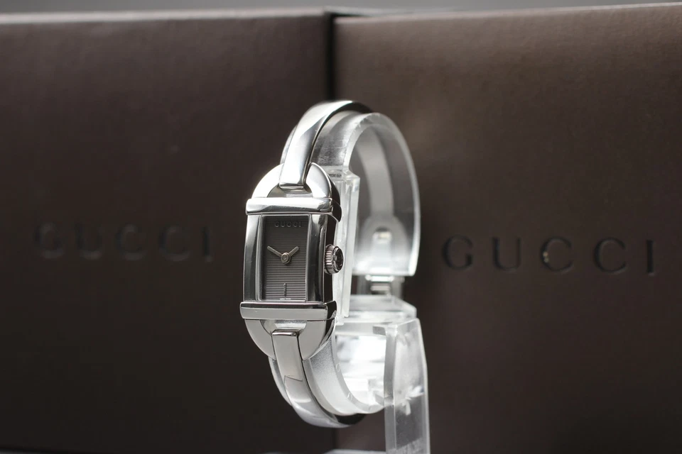 Reloj Damas Cuarzo Marrón Plateado Gucci 6800L Casi Como Nuevo/Juego Completo con Caja JAPÓN Foto 1 de 4