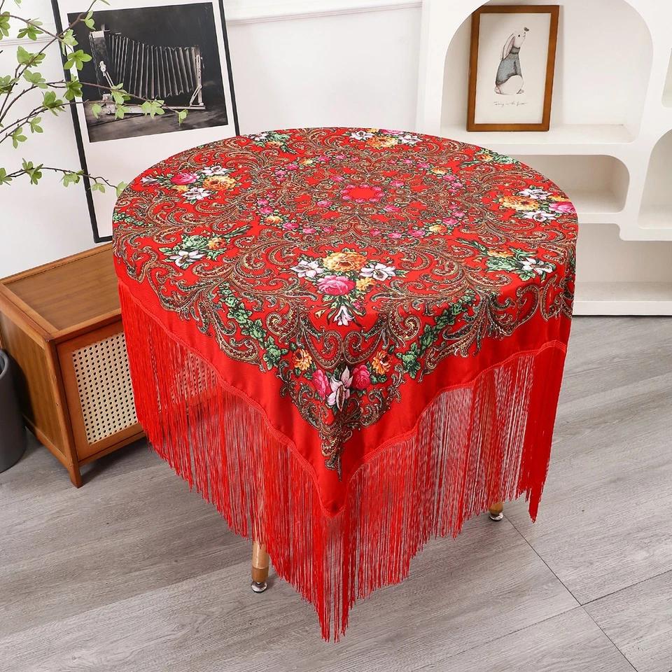Ретро вечеринки украшения скатерть, красивый и уникальный цветочный кисточки скатерть - Изображение 1 из 4
