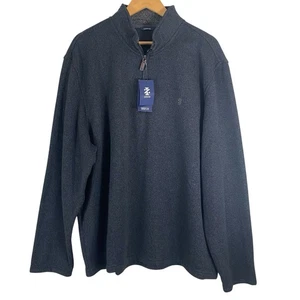 Pull pull homme 1/4 zip IZOD taille 2XL intérieur polaire noir gris doux toucher - Photo 1/15