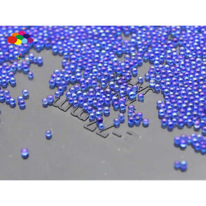New 100000pcs Glass Sapphire AB Micro Beads small No Hole 0.6-0.8mm Nail Art