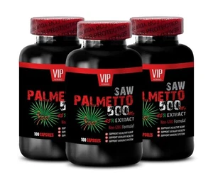 men's prostate vitamins - SAW PALMETTO EXTRACT 500mg - anti gray hair - 3Bottles - Picture 1 of 9