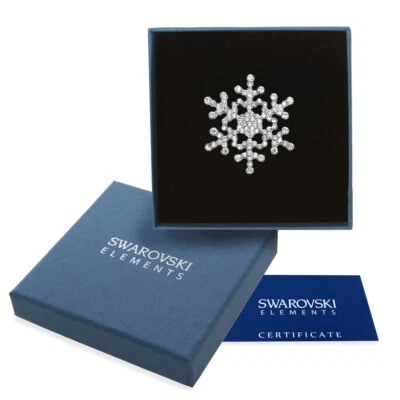 GIFT FOR LOVE Spilla argento Swarovski Elements originale G4Love cristalli fiocco neve regalo