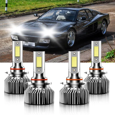 Para Ferrari 512 TR 1992-1994 4 piezas Bombillas LED haz alto bajo 9005+9006 Foto 1 de 4