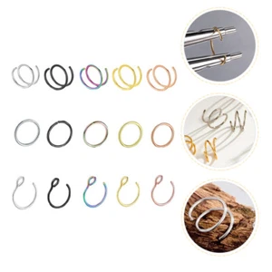15 Pezzi Cerchi Naso Clip Spirale in Acciaio Inox - Foto 1 di 12
