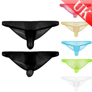 UK Men Sexy See Through Mesh Underpants Low Rise Bulge Pouch Lingerie Underwear - Picture 1 of 51