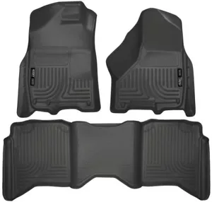 Tapetes Husky Liners negros bateadores de clima - 2009-2018 1500/2500/3500 doble cabina - Imagen 1 de 10