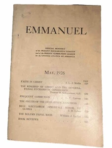 official monthly of the priests eucharistic league Emmanuel May 1926 - Imagen 1 de 5