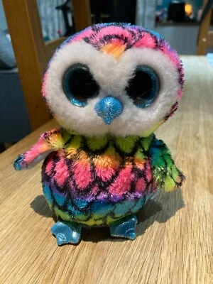 Ty Beanie Boos ARIA 7” Multicolor Owl Glitter Eyes Soft Toy Plush - Image 1 of 2