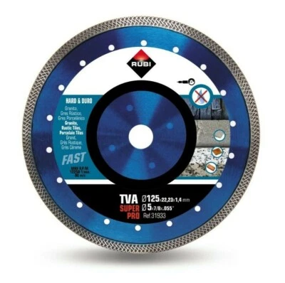 Rubi TVA 125mm Diamond Tile Saw Blade - Turbo Viper Dry - Superpro - 31933