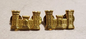 Pair - Army Engineer Corps Insignia - I21 - Gemsco - Picture 1 of 3