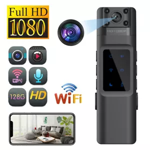 180° WiFi HD 1080P Camcorder Body Mini Cam Police Camera Video Recorder IR Night - Picture 1 of 26