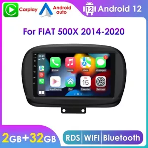 32GB Android 12.0 Carplay RDS Car Stereo Radio GPS Navi For Fiat 500X 2014-2020 - Foto 1 di 12
