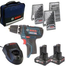 Bosch Bohrschrauber GSR 12V-15 + 2x Akku 4,0AH + 39 tlg. Zubehör in der Softbag